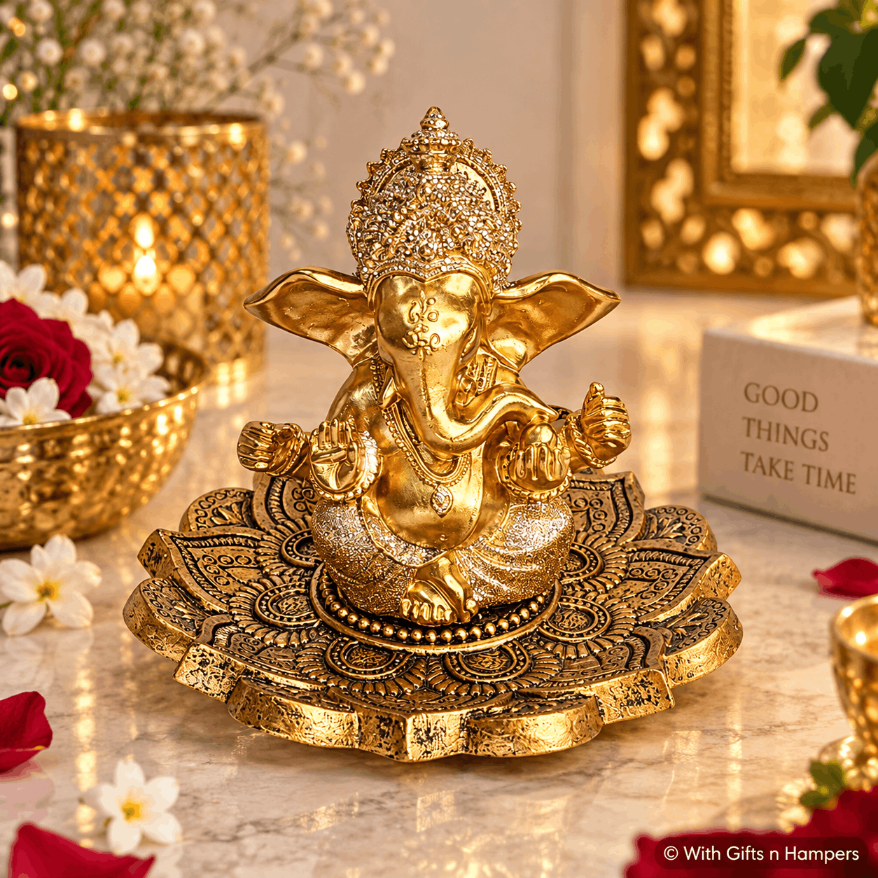 Ganeshji Golden Tray